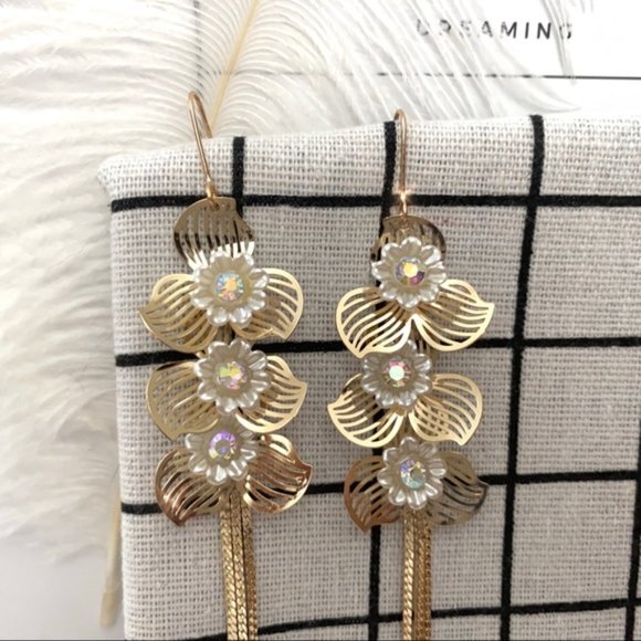 Boutique Flower Statement Earrings - Picture 3 of 7